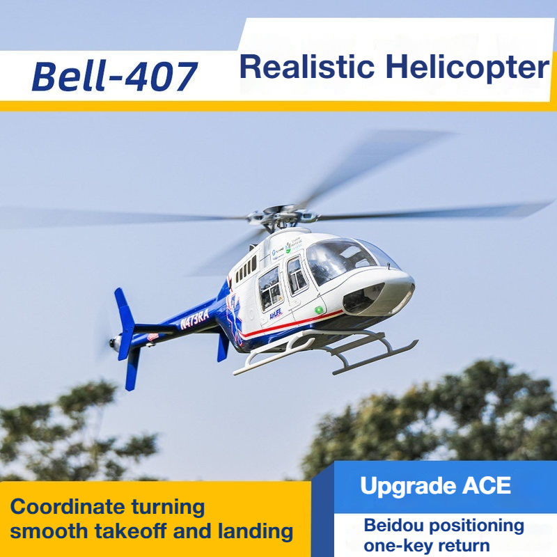 Rc Helicopter Large - FLYWING NEW 470-Level Bell407 RC Simulation