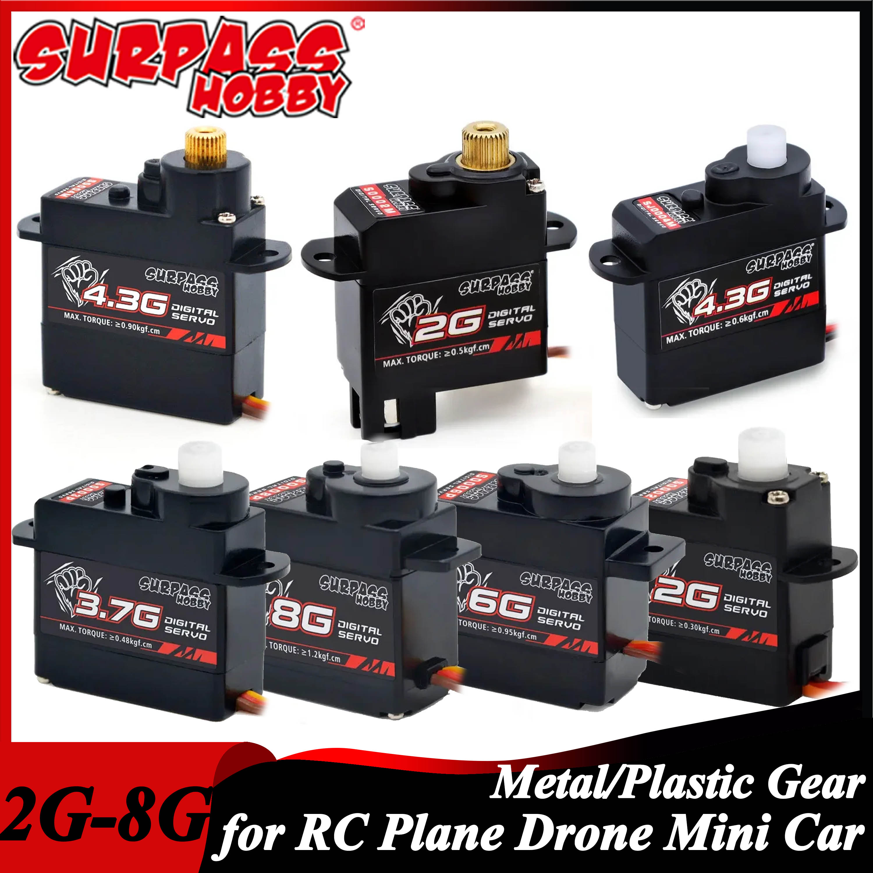 Surpass Hobby 2g 3.7g 4.3g 6g  – Rc Helicopter Servo Bewertung und Preis