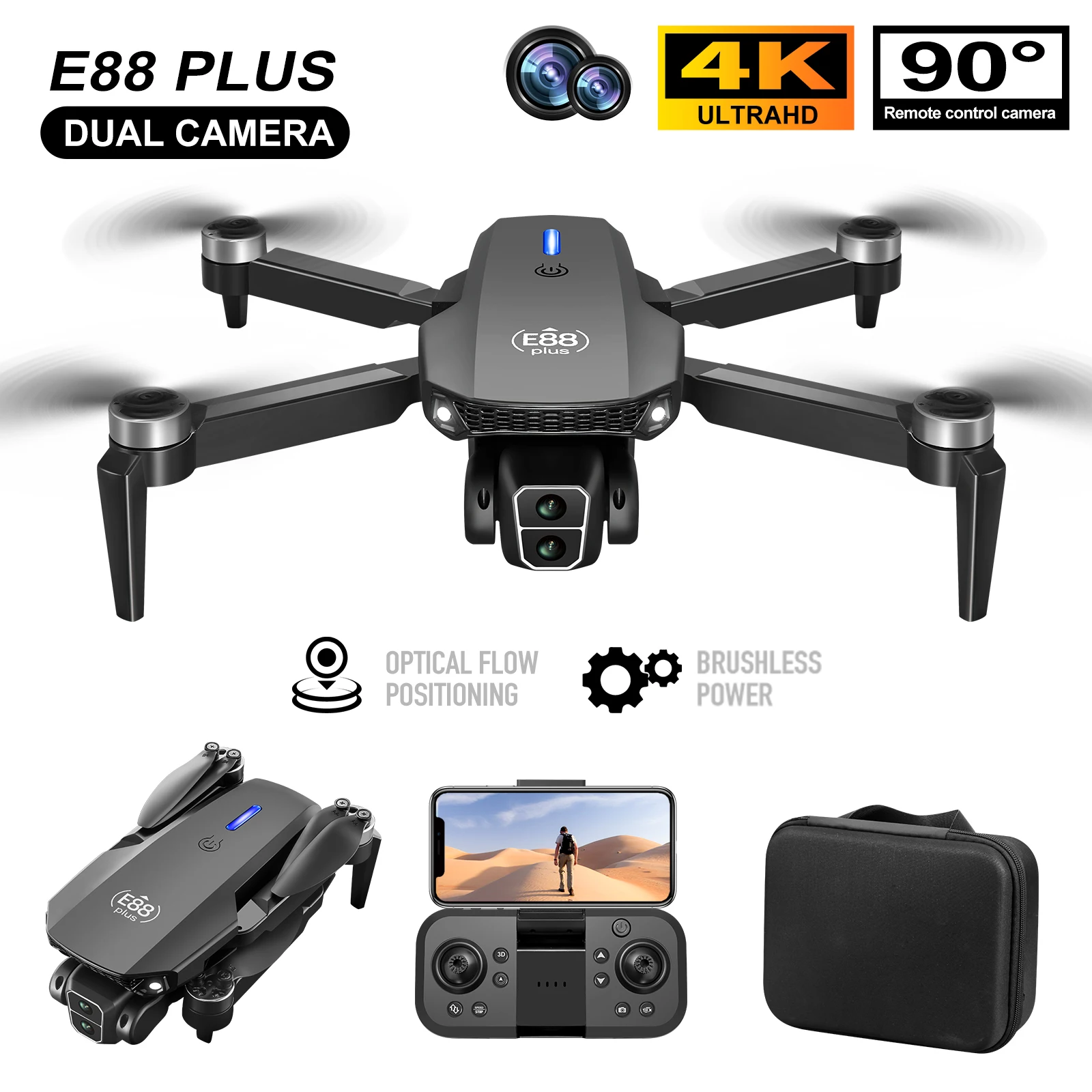New E88 Plus Quadcopter Drone: – Rc Helicopter Case Bewertung und Preis